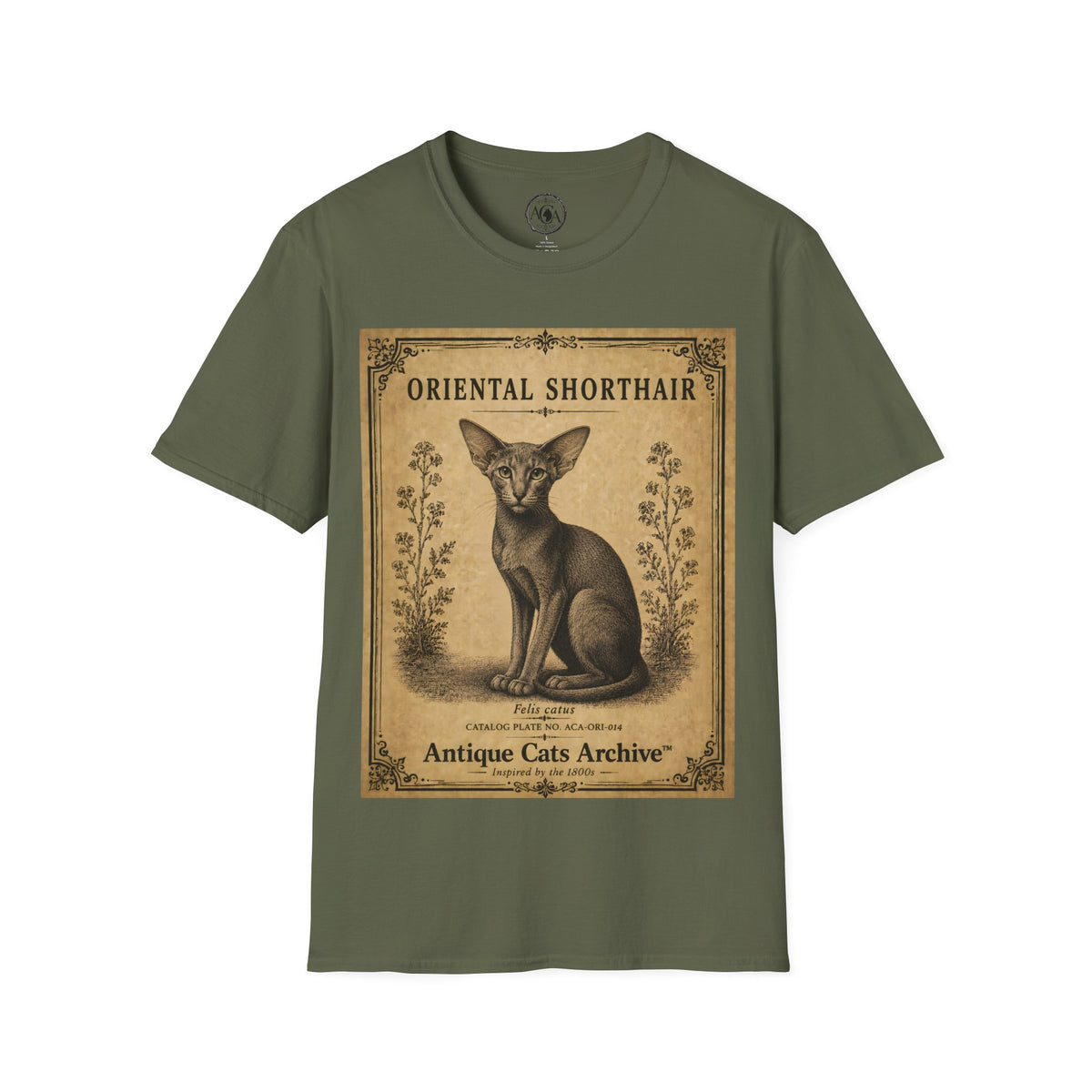 Oriental Shorthair Cat T-Shirt | Vintage Cat Illustration | Antique Cats Archive™