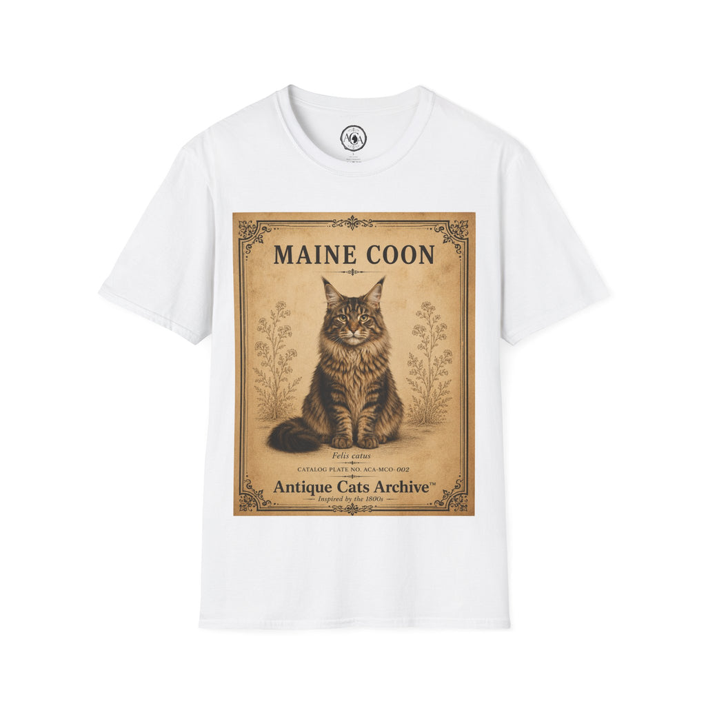 Maine Coon Cat T-Shirt | Vintage Cat Illustration | Antique Cats Archive™