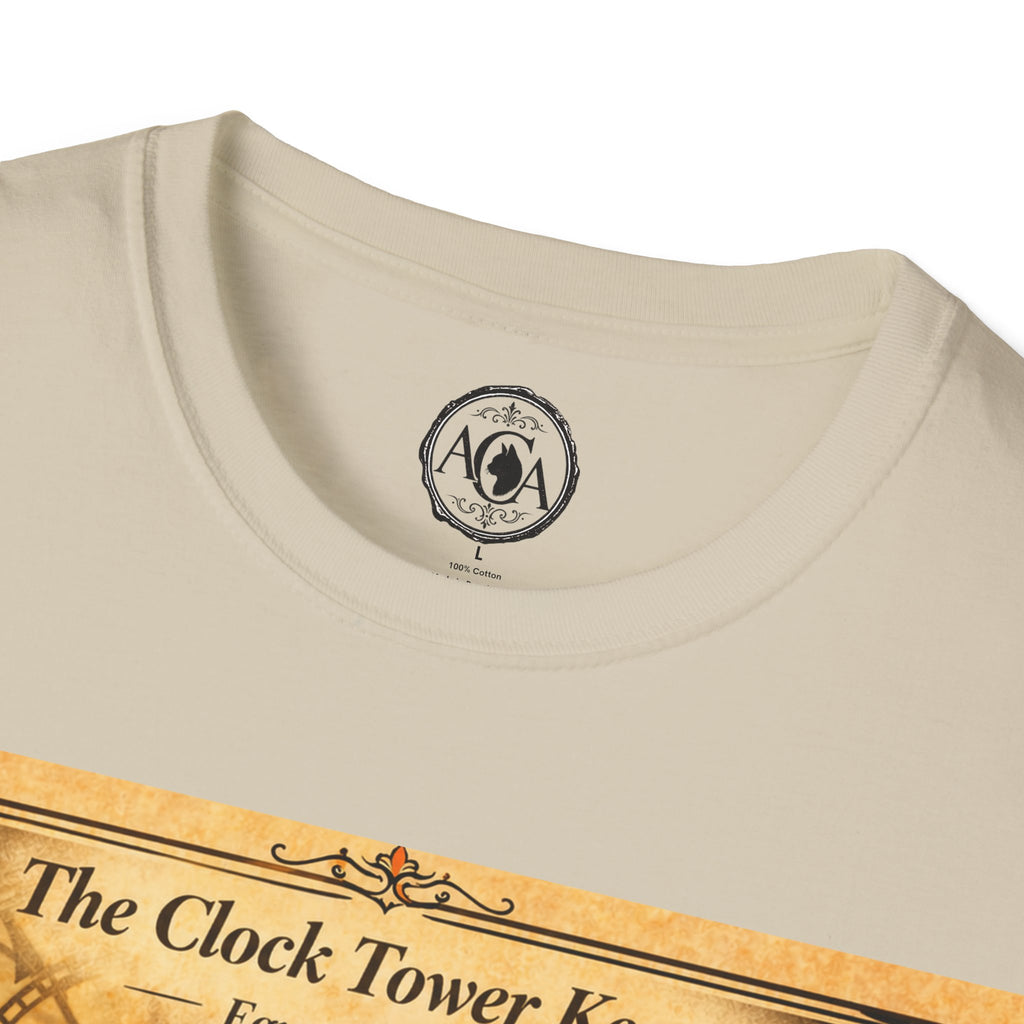 Antique Cats Archive™ Entry No. ACA-011-FND “The Clock Tower Keeper” Tabby Cat T-Shirt – Vintage 1800s Engraving Style
