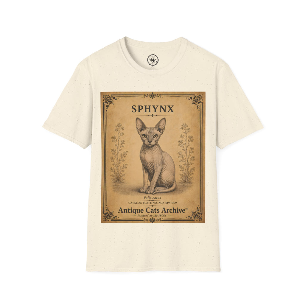 Sphynx Cat T-Shirt | Vintage Cat Illustration | Antique Cats Archive™