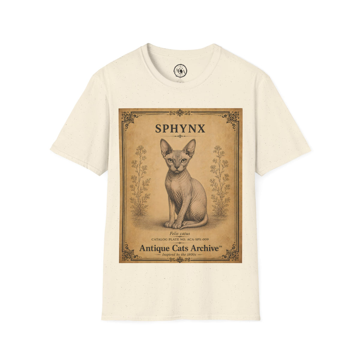 Sphynx Cat T-Shirt | Vintage Cat Illustration | Antique Cats Archive™