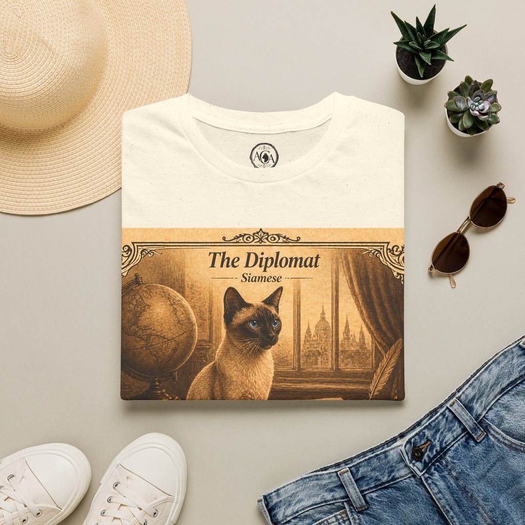 Antique Cats Archive™ Entry No. ACA-012-FND “The Diplomat” Tabby Cat T-Shirt – Vintage 1800s Engraving Style