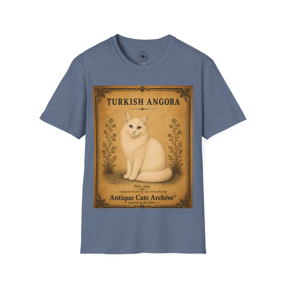 Turkish Angora Cat T-Shirt | Vintage Cat Illustration | Antique Cats Archive™