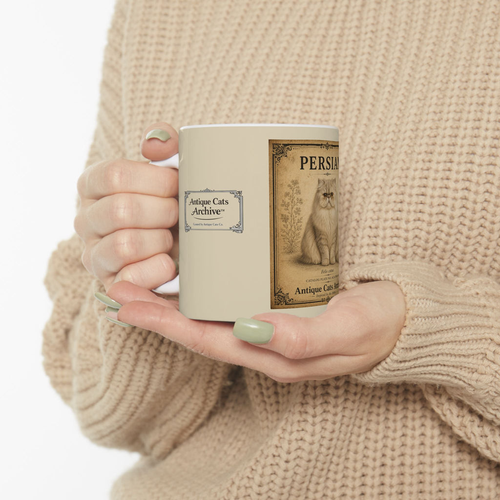 Persian Cat Antique Cats Archive Mug | Ceramic Coffee Tea Mug