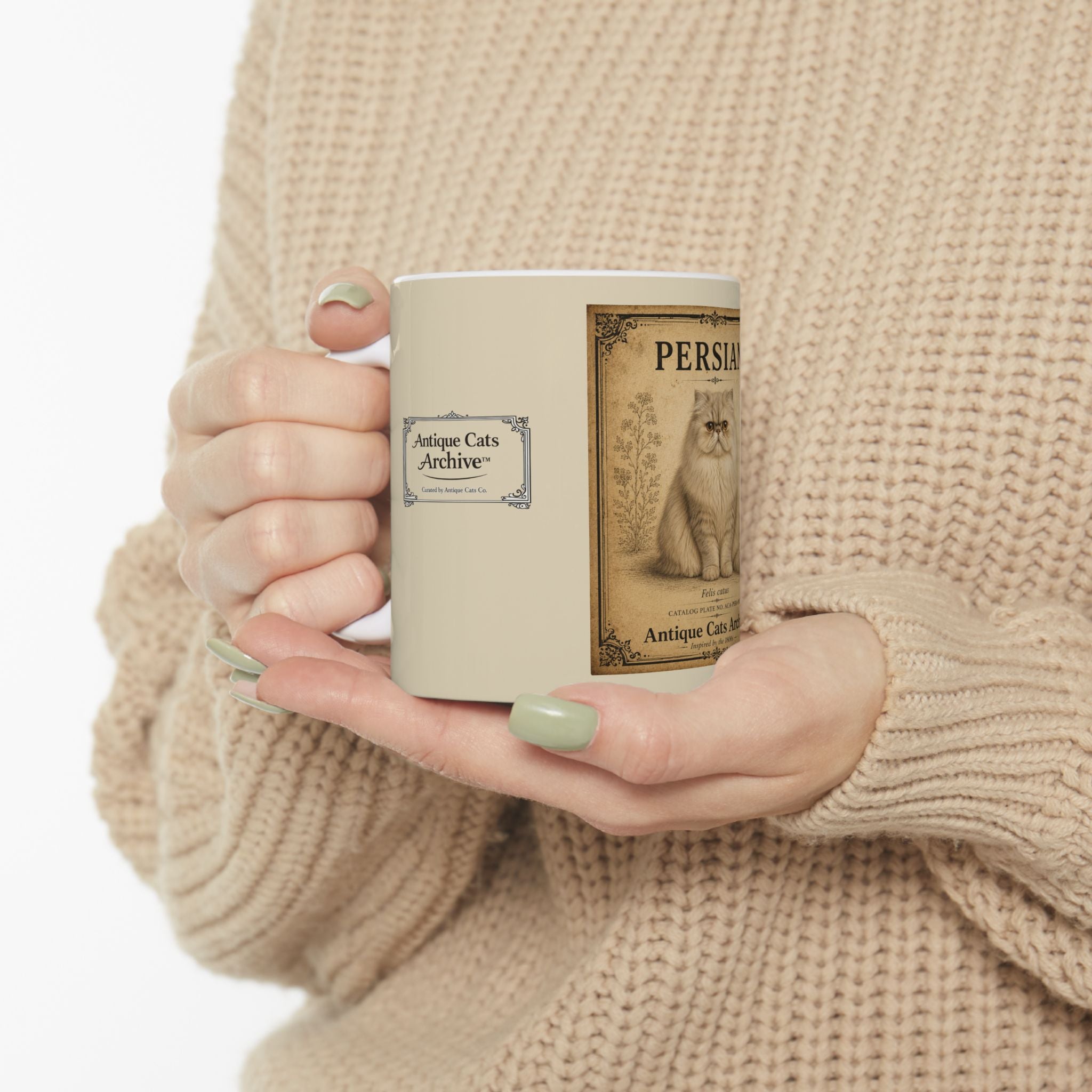 Persian Cat Antique Cats Archive Mug | Ceramic Coffee Tea Mug