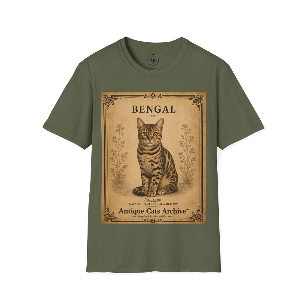 Bengal Cat T-Shirt | Vintage Cat Illustration | Antique Cats Archive™
