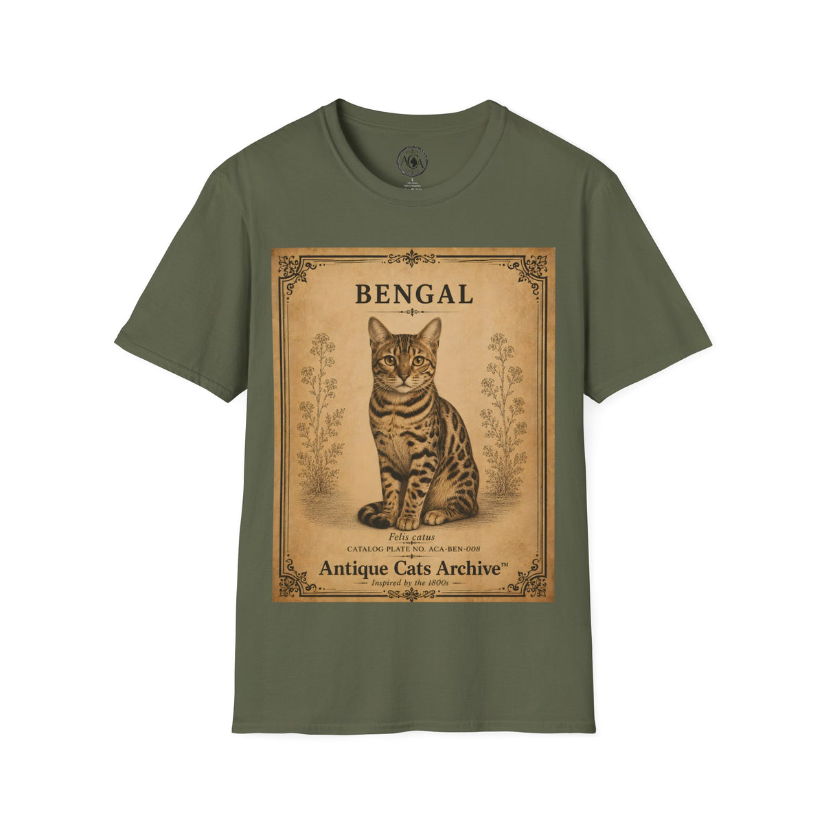 Bengal Cat T-Shirt | Vintage Cat Illustration | Antique Cats Archive™