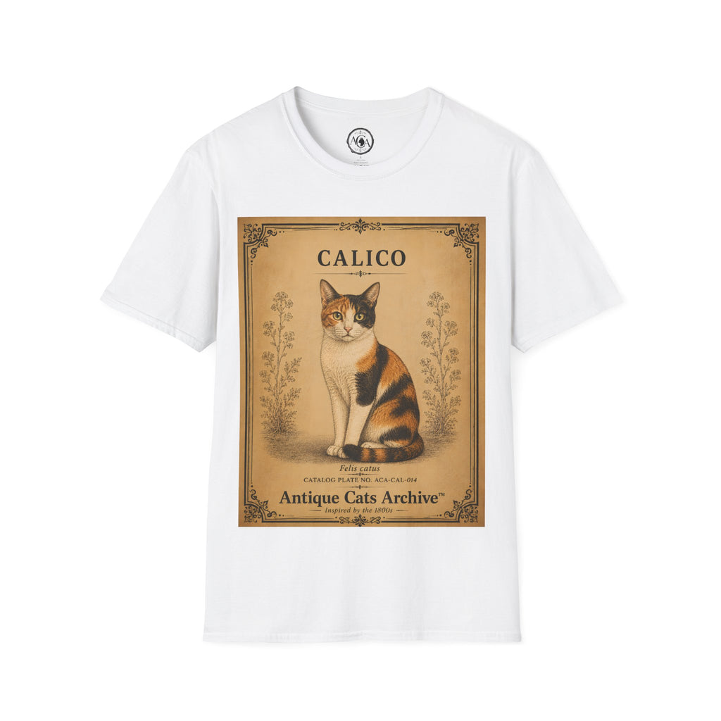 Calico Cat T-Shirt | Vintage Cat Illustration | Antique Cats Archive™