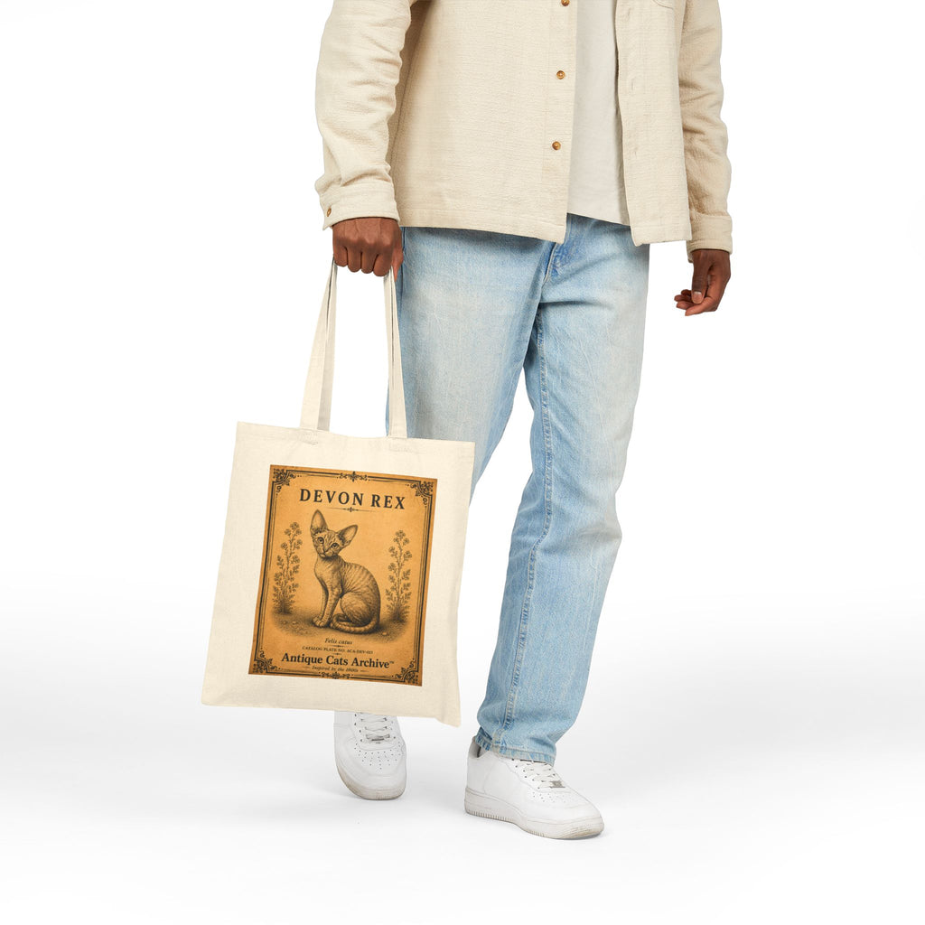 Devon Rex Vintage Cat Poster Tote Bag | Antique Cats Archive