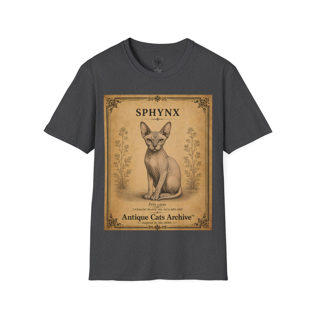 Sphynx Cat T-Shirt | Vintage Cat Illustration | Antique Cats Archive™