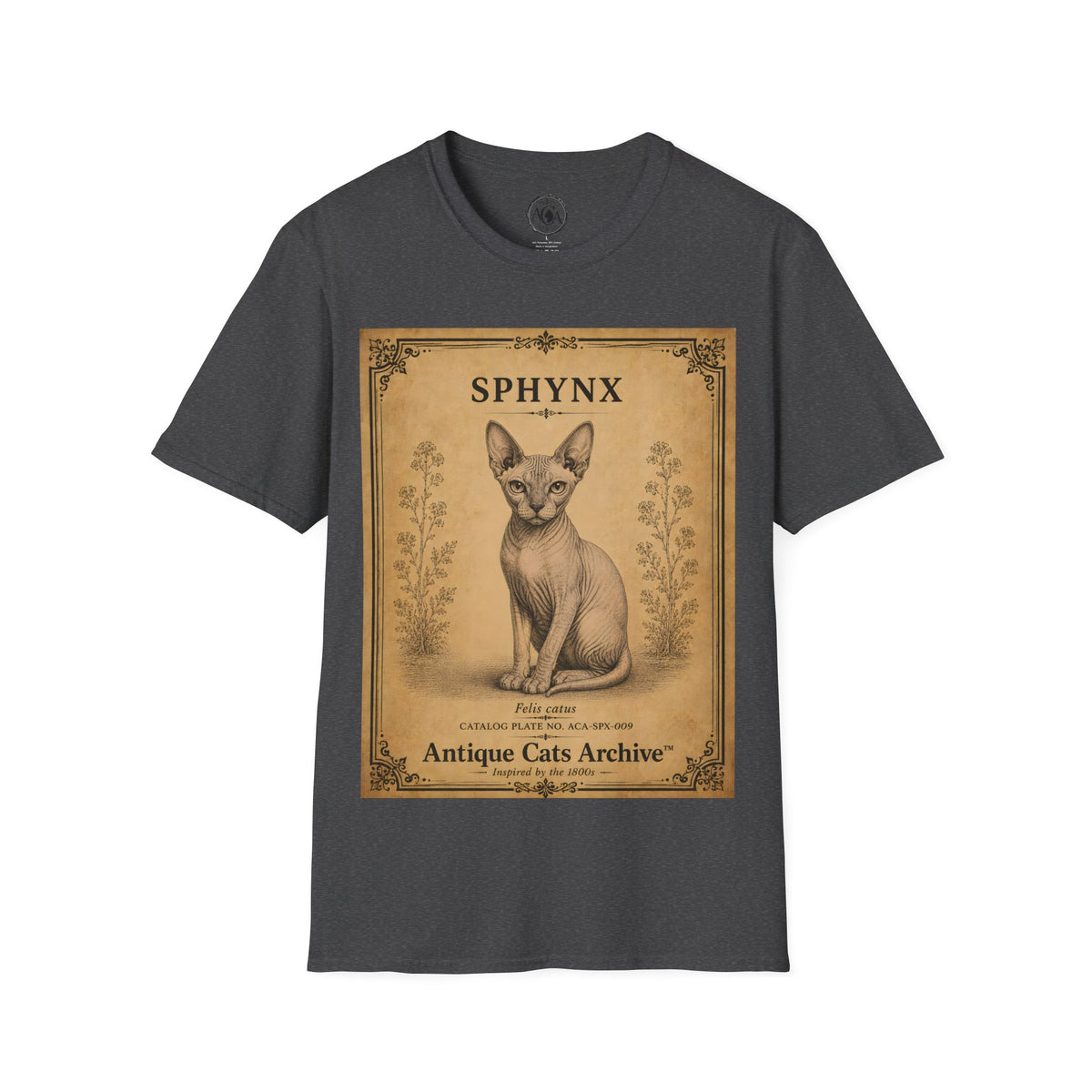 Sphynx Cat T-Shirt | Vintage Cat Illustration | Antique Cats Archive™
