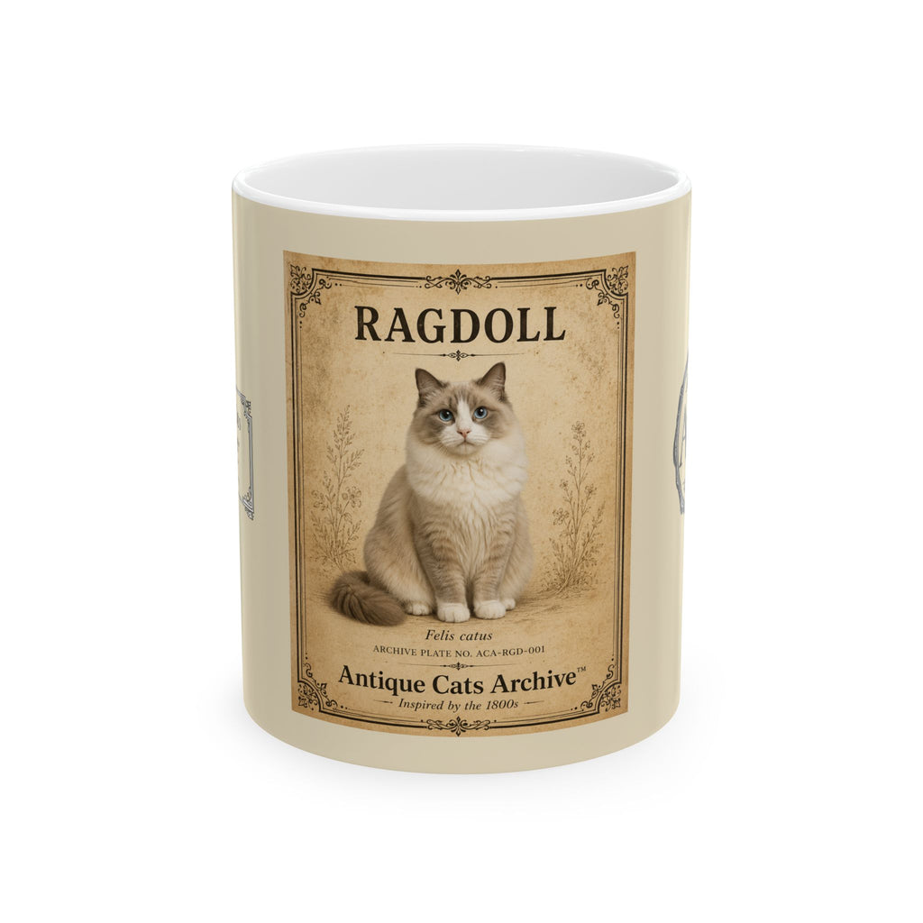 Ragdoll Cat Portrait Mug | Antique Cats Archive Ceramic Mug