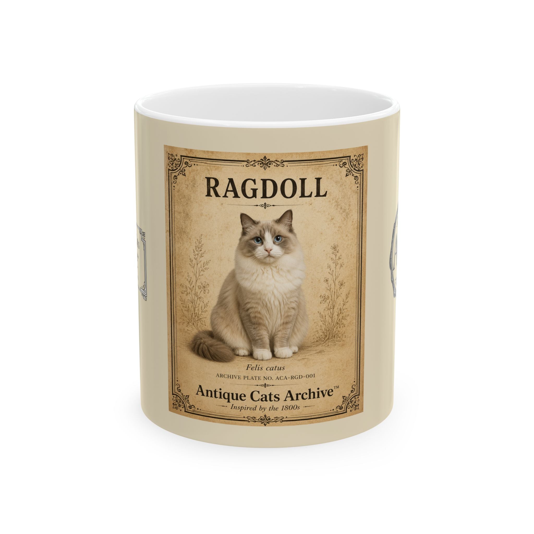 Ragdoll Cat Portrait Mug | Antique Cats Archive Ceramic Mug