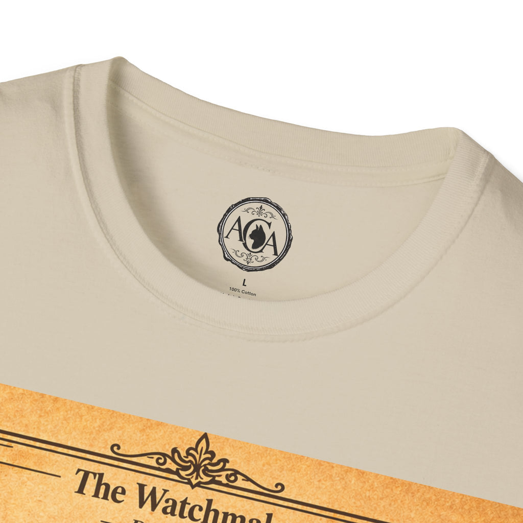 Antique Cats Archive™ Entry No. ACA-025-WAT “The Watchmaker” Devon Rex Cat T-Shirt – 1800s Engraving Style