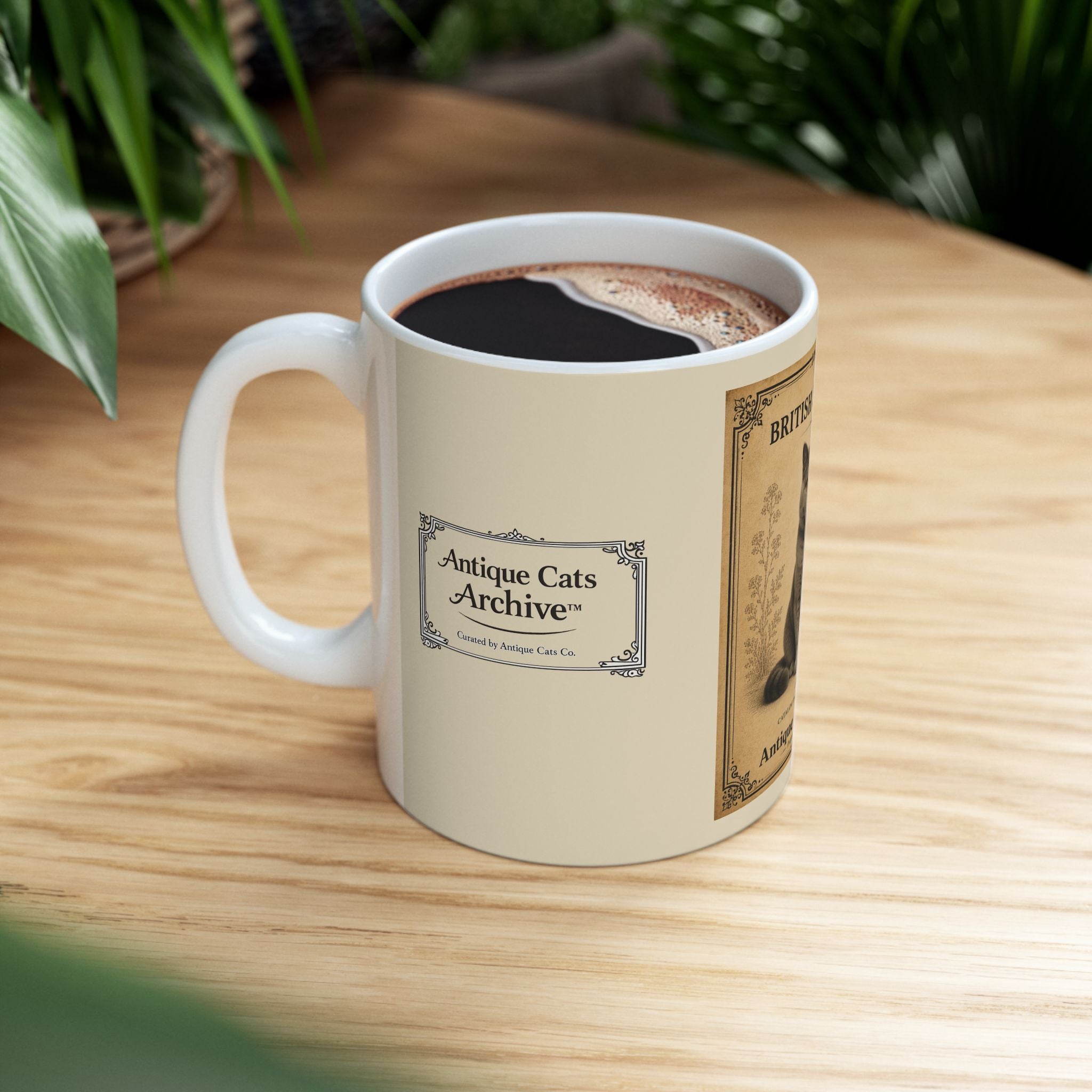 British Shorthair Cat Mug 11 oz. | Antique Cats Archive