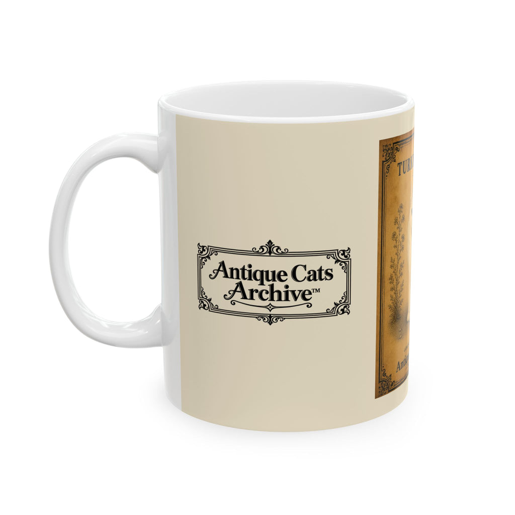 Vintage Turkish Angora Cat Ceramic Mug — Antique Cats Archive Tea & Coffee Mug (11oz)