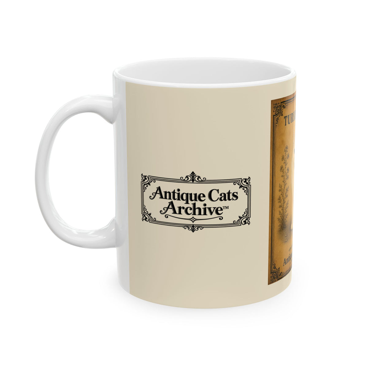 Vintage Turkish Angora Cat Ceramic Mug — Antique Cats Archive Tea & Coffee Mug (11oz)