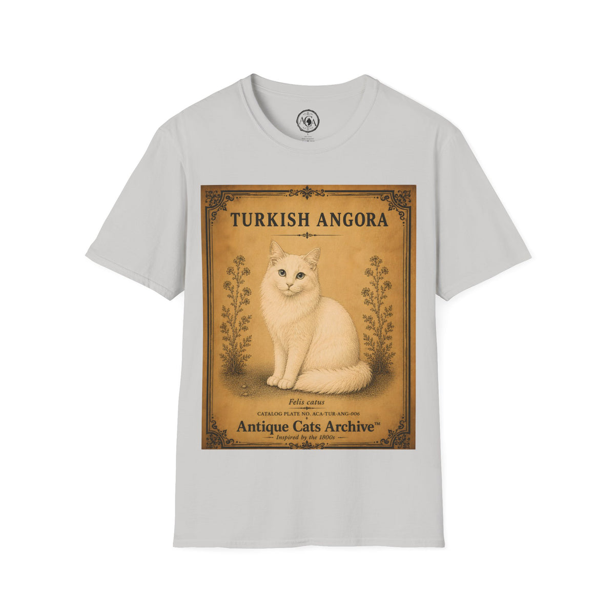 Turkish Angora Cat T-Shirt | Vintage Cat Illustration | Antique Cats Archive™