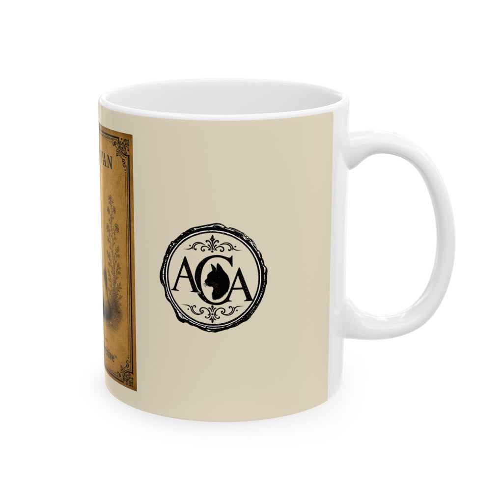 Vintage Turkish Van Cat Ceramic Mug — Antique Cats Archive Tea & Coffee Mug  (11oz)