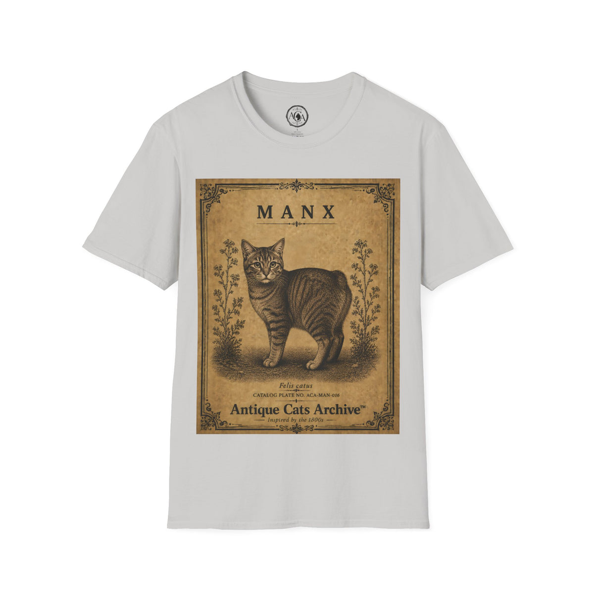 Manx Cat T-Shirt | Vintage Cat Illustration | Antique Cats Archive™