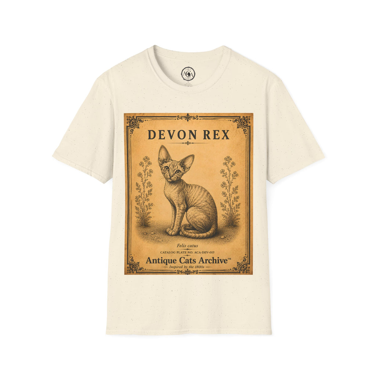 Devon Rex Cat T-Shirt | Vintage Cat Illustration | Antique Cats Archive™