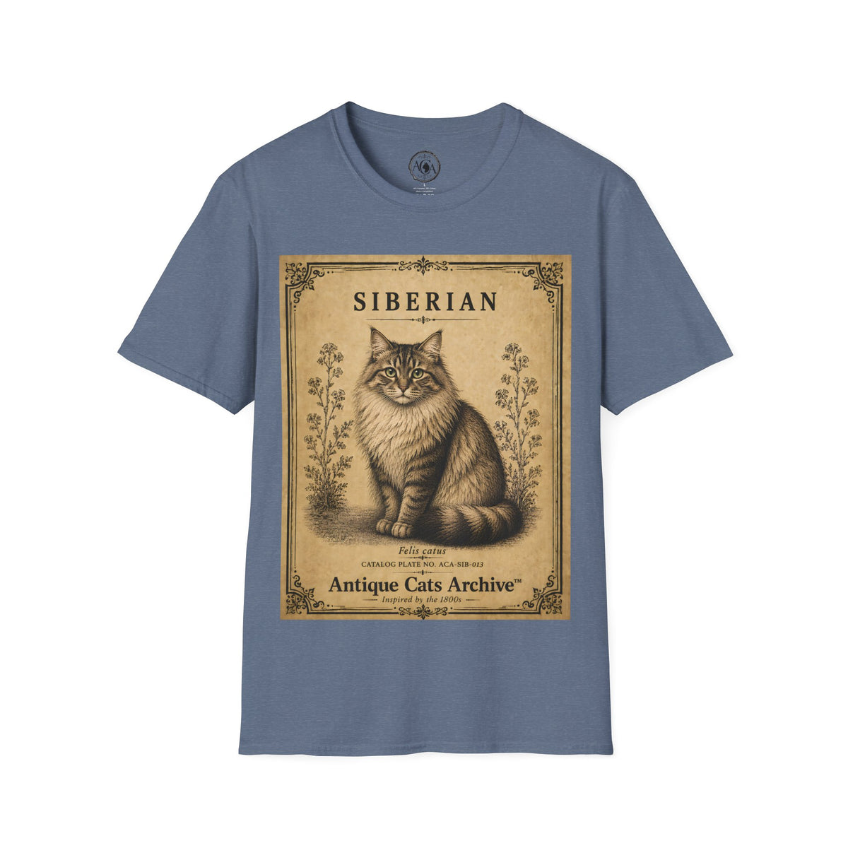 Siberian Cat T-Shirt | Vintage Cat Illustration | Antique Cats Archive™