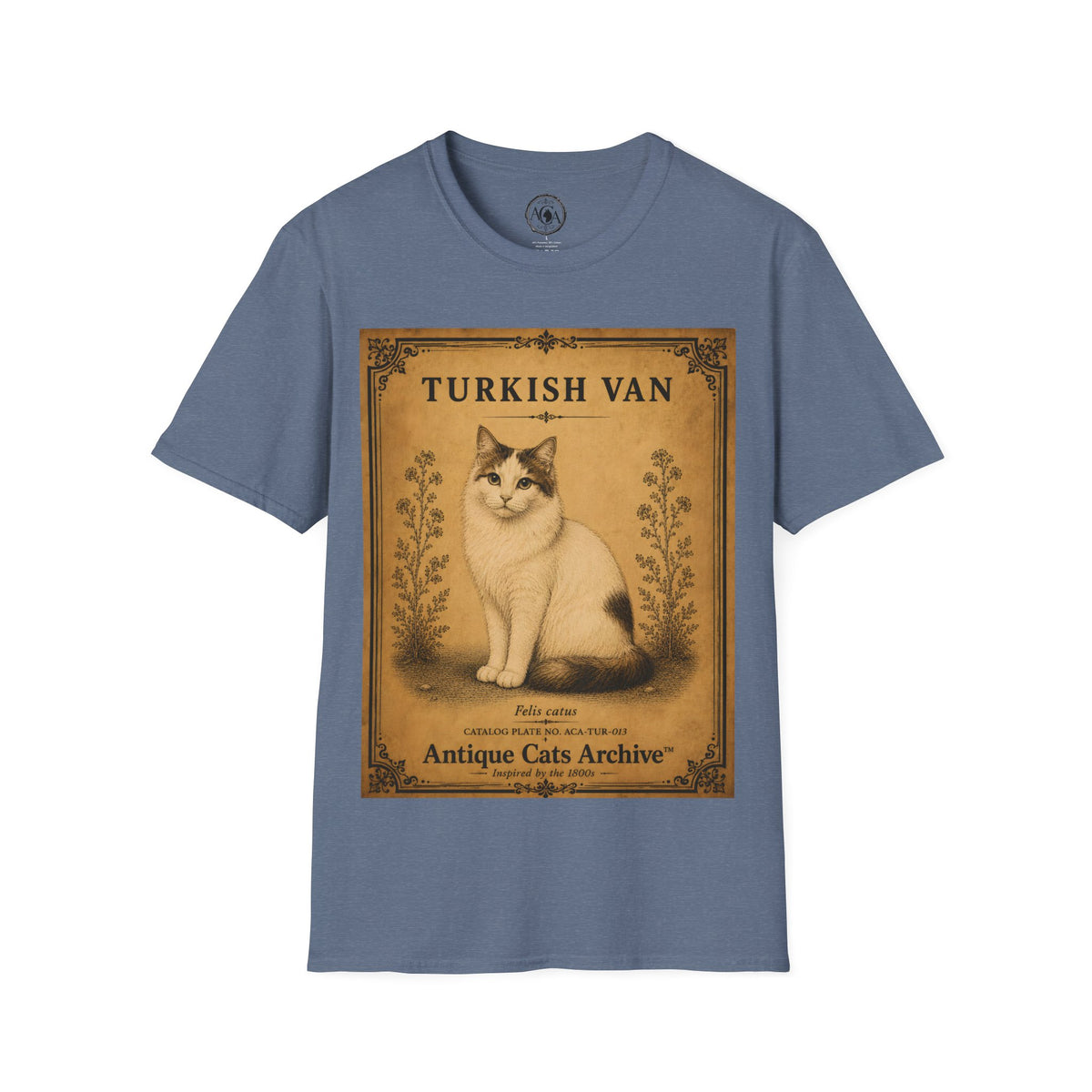 Turkish Van Cat T-Shirt | Vintage Cat Illustration | Antique Cats Archive™