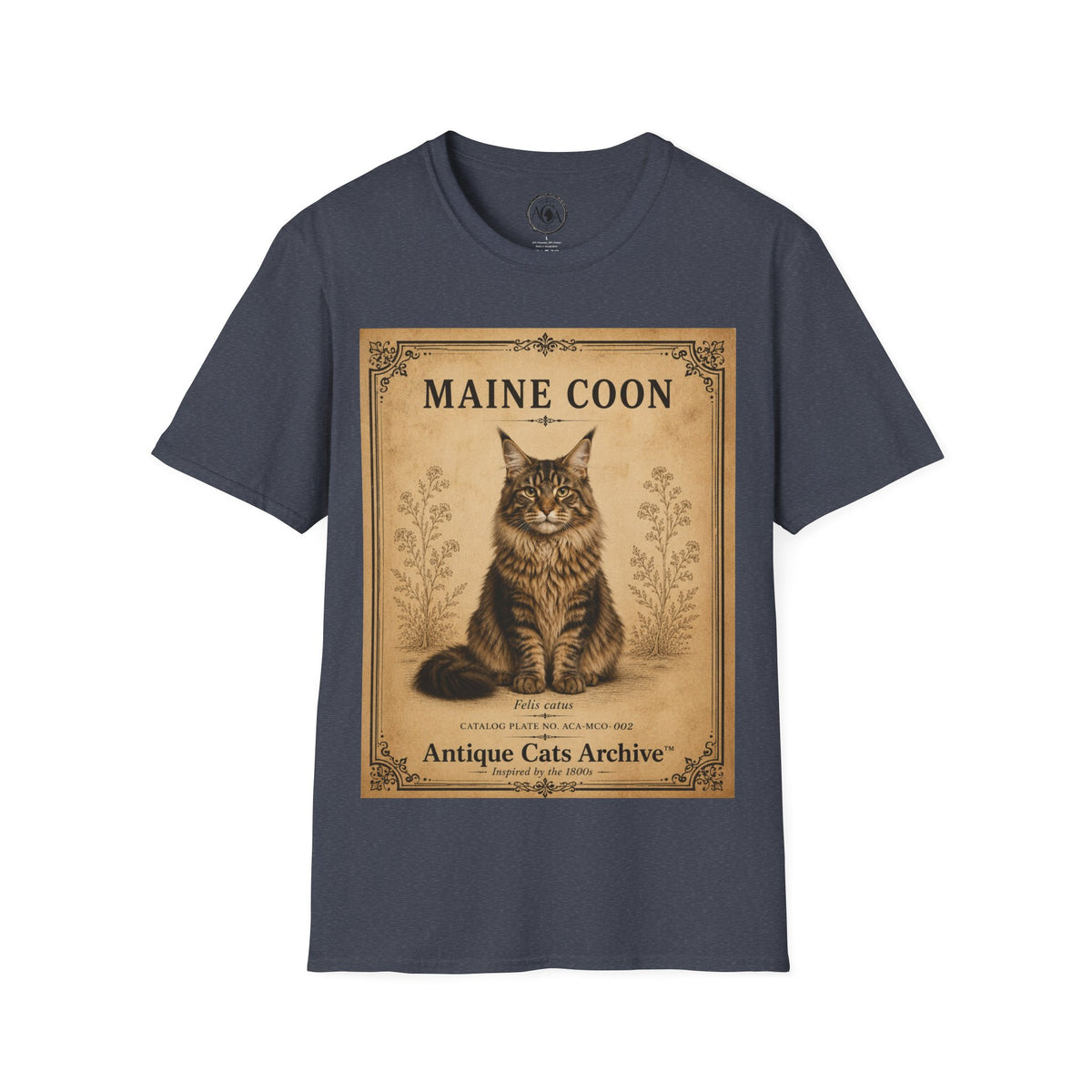 Maine Coon Cat T-Shirt | Vintage Cat Illustration | Antique Cats Archive™