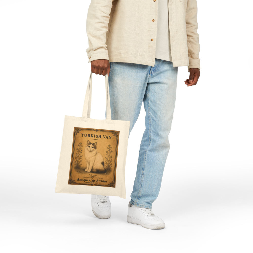 Turkish Van Vintage Cat Poster Tote Bag | Antique Cats Archive