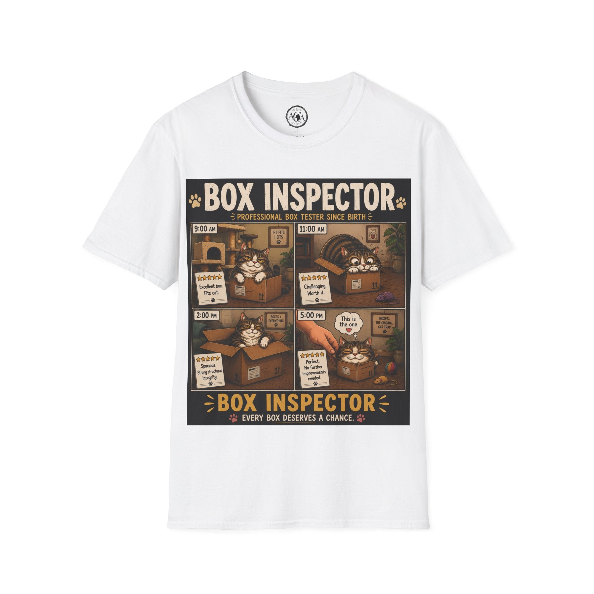 Funny Cat Shirt, Box Inspector, Professional Box Tester Since Birth, Cat Lover Gift, Cat Humor Tee, Cat Owner Gift