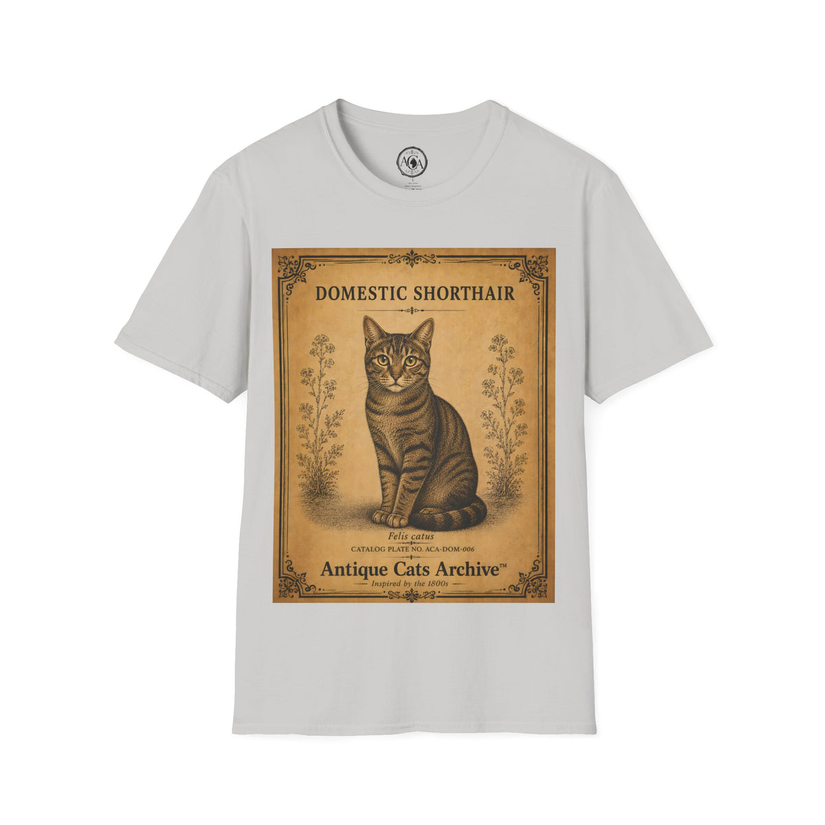 Domestic Shorthair Cat T-Shirt | Vintage Cat Illustration | Antique Cats Archive™