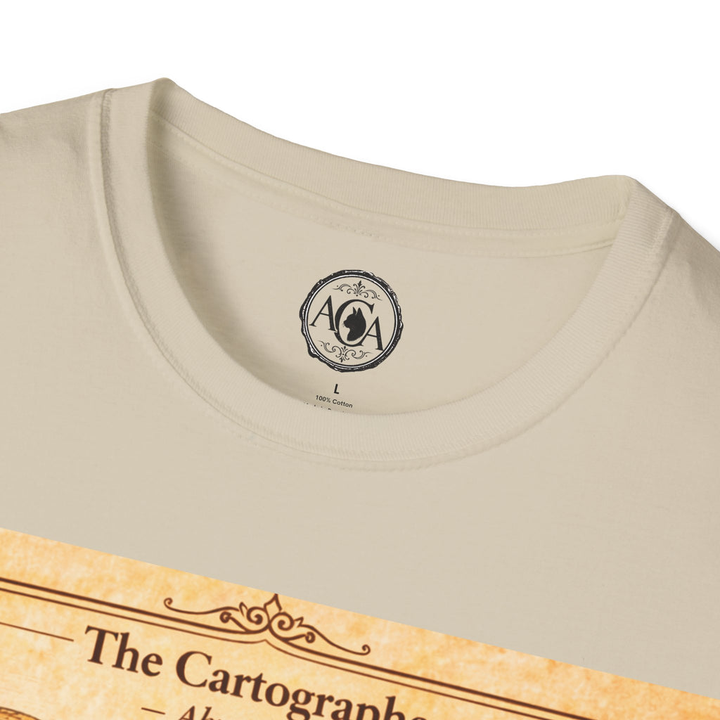 Antique Cats Archive™ Entry No. ACA-009-CAR “The Cartographer” Abyssinian Cat T-Shirt – Vintage 1800s Engraving Style