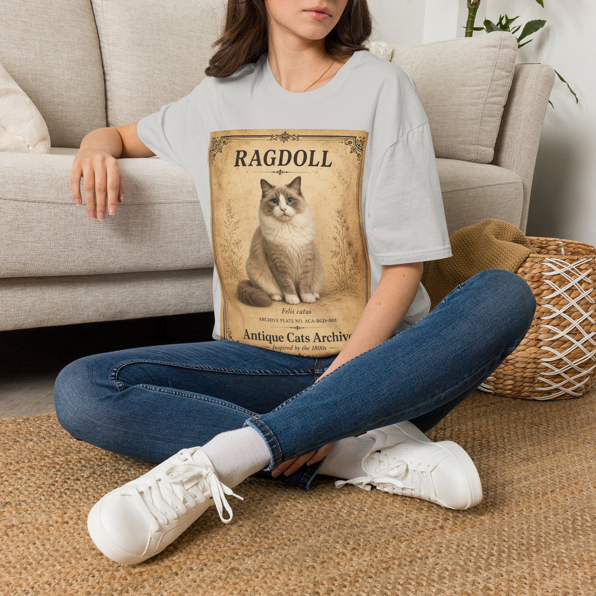 Ragdoll Cat T-Shirt | Vintage Cat Illustration | Antique Cats Archive™
