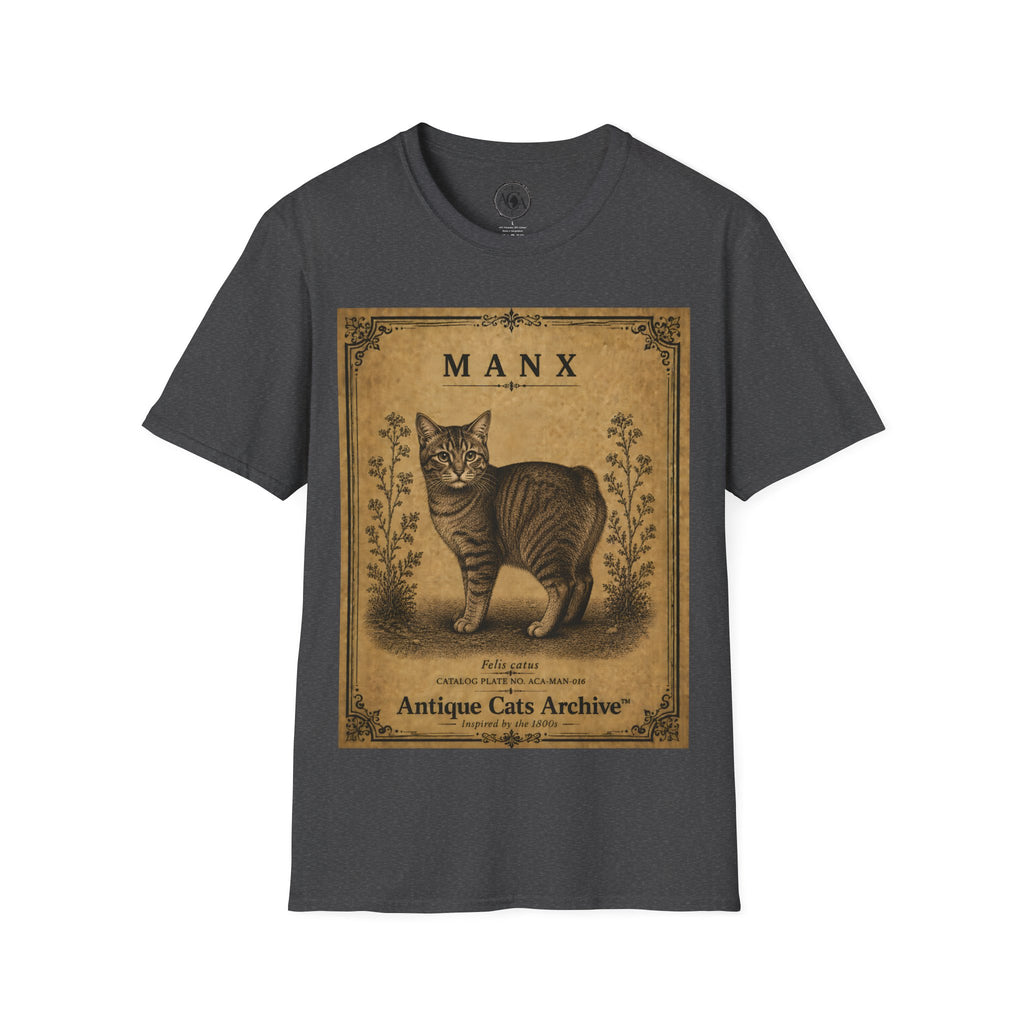 Manx Cat T-Shirt | Vintage Cat Illustration | Antique Cats Archive™