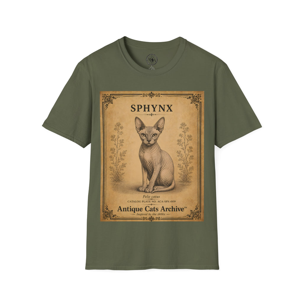 Sphynx Cat T-Shirt | Vintage Cat Illustration | Antique Cats Archive™