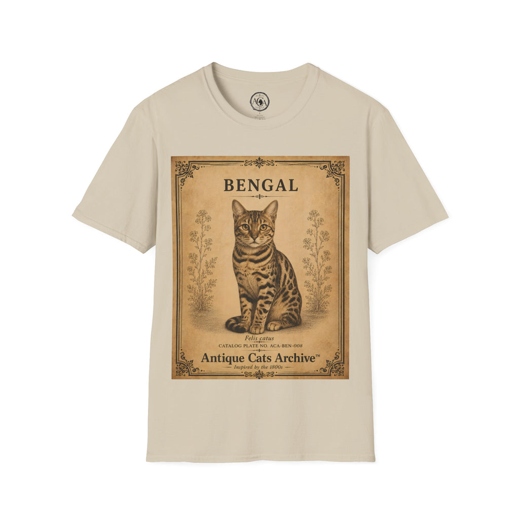 Bengal Cat T-Shirt | Vintage Cat Illustration | Antique Cats Archive™