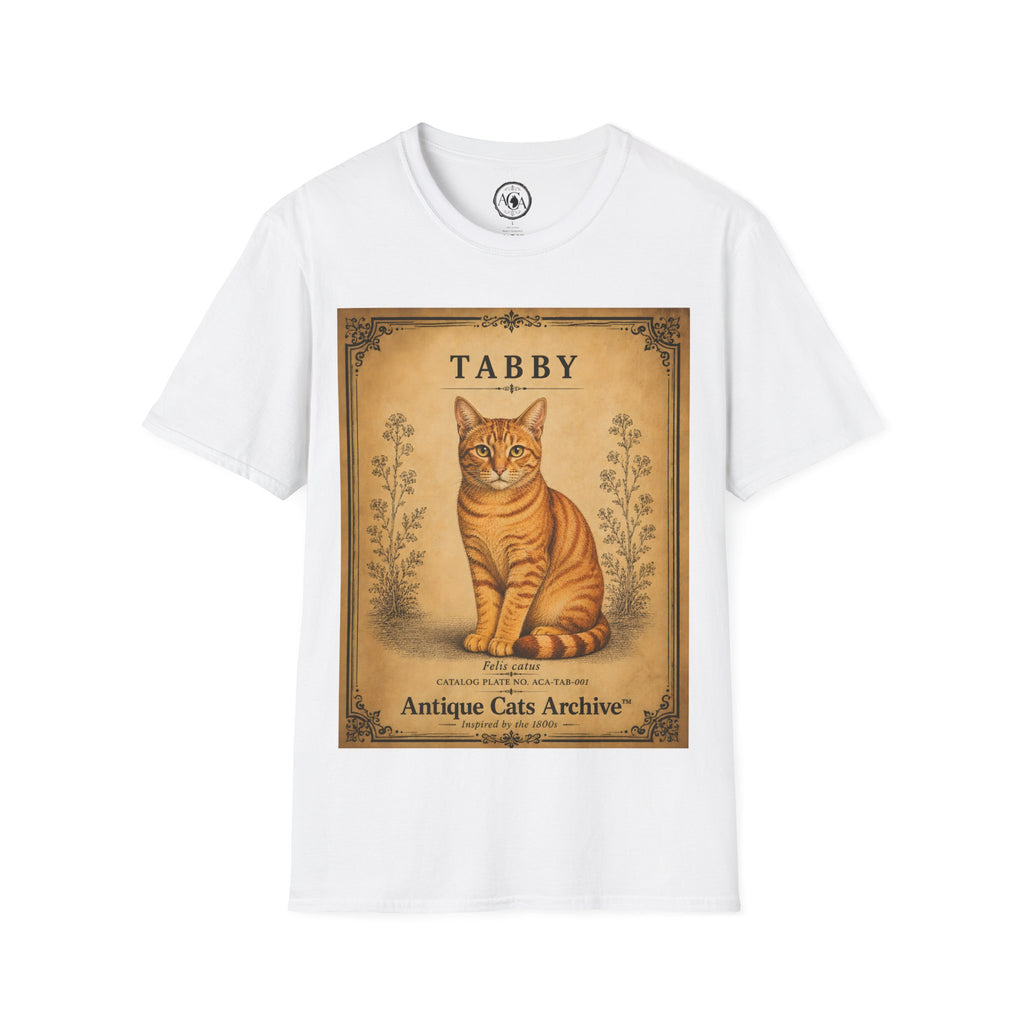 Tabby Cat T-Shirt | Vintage Cat Illustration | Antique Cats Archive™