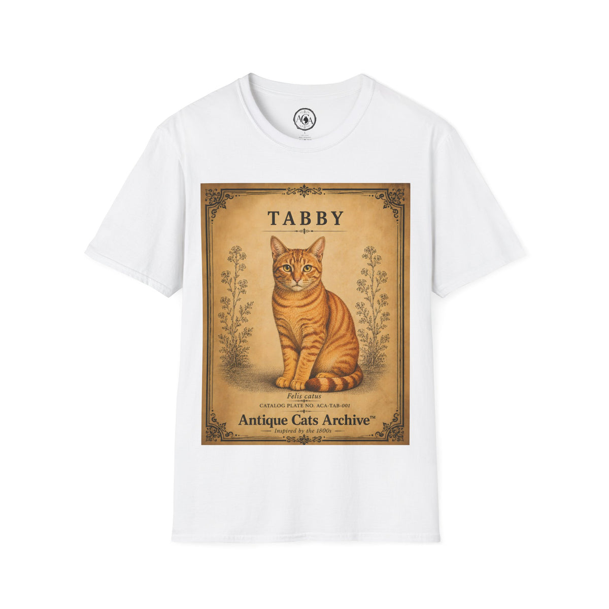 Tabby Cat T-Shirt | Vintage Cat Illustration | Antique Cats Archive™