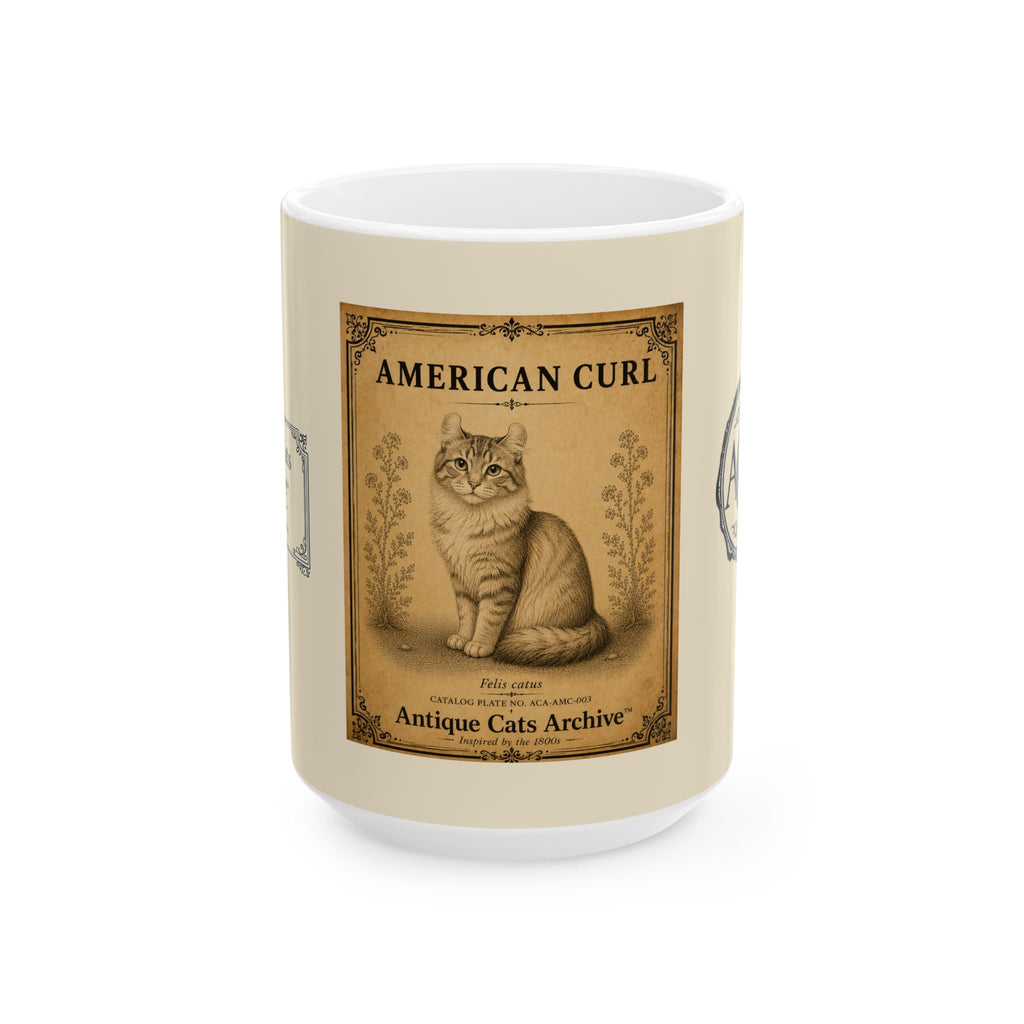Antique American Curl Cat Mug — Vintage Cat Breed Coffee Cup (11oz/15oz)