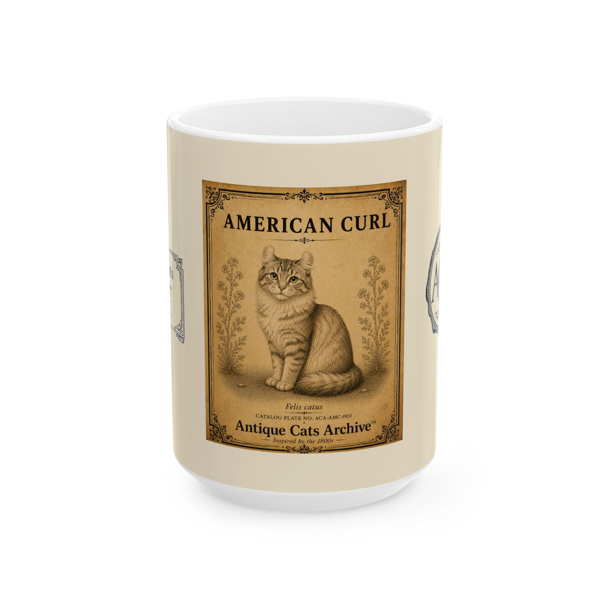 Antique American Curl Cat Mug — Vintage Cat Breed Coffee Cup (11oz/15oz)