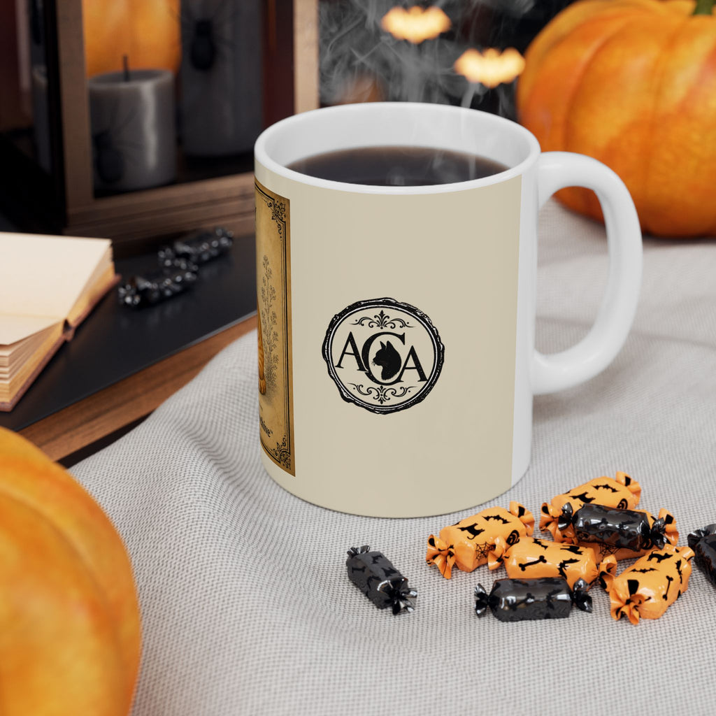 Vintage Tabby Cat Ceramic Mug — Antique Cats Archive Coffee Cup (11oz)