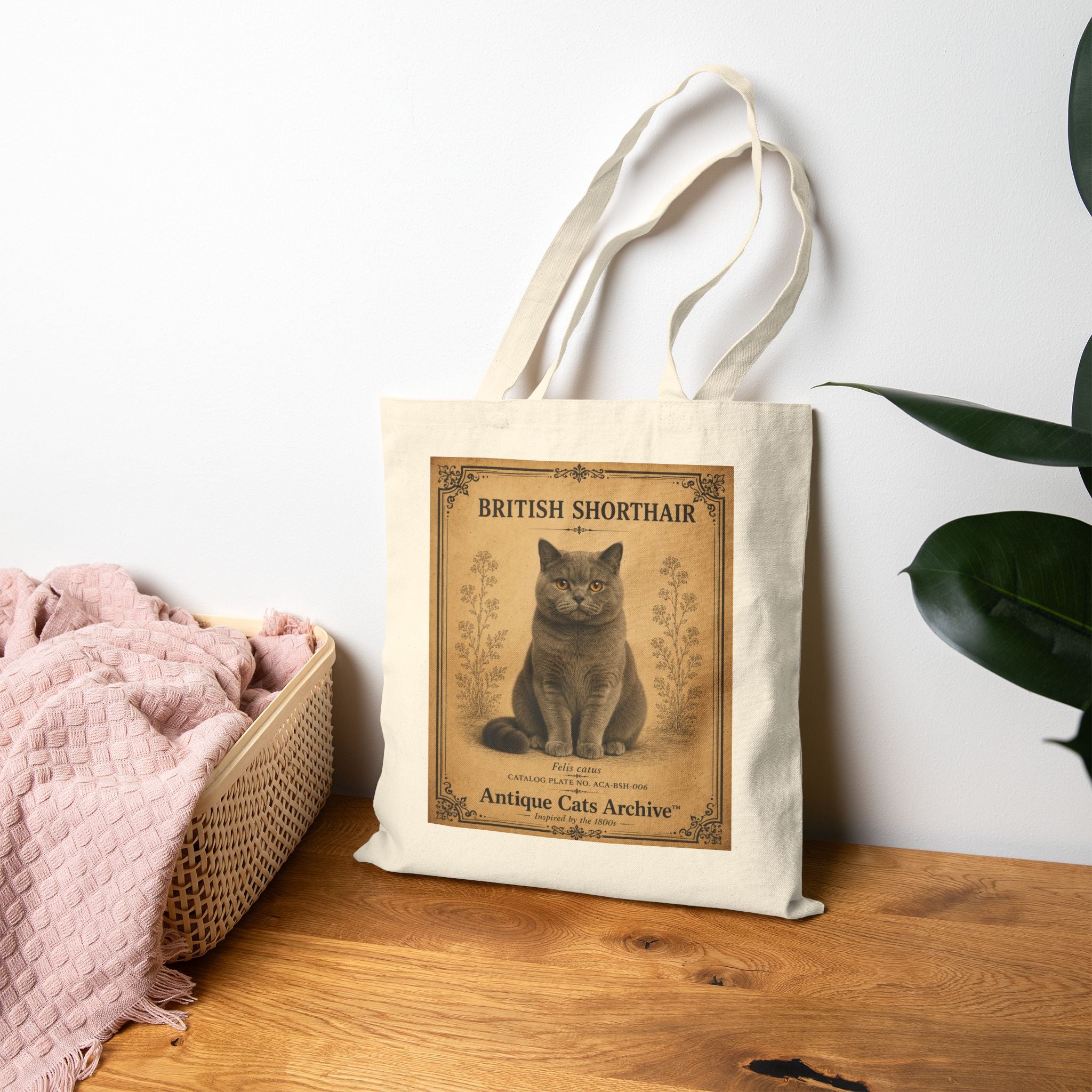 British Shorthair Vintage Cat Poster Tote Bag | Antique Cats Archive
