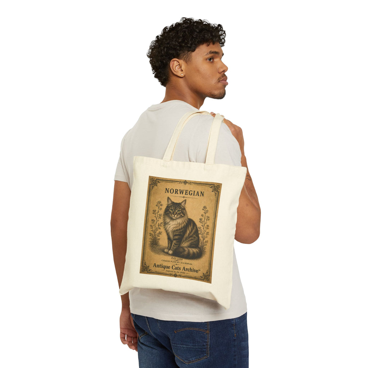 Norwegian Cat Vintage Cat Poster Tote Bag | Antique Cats Archive
