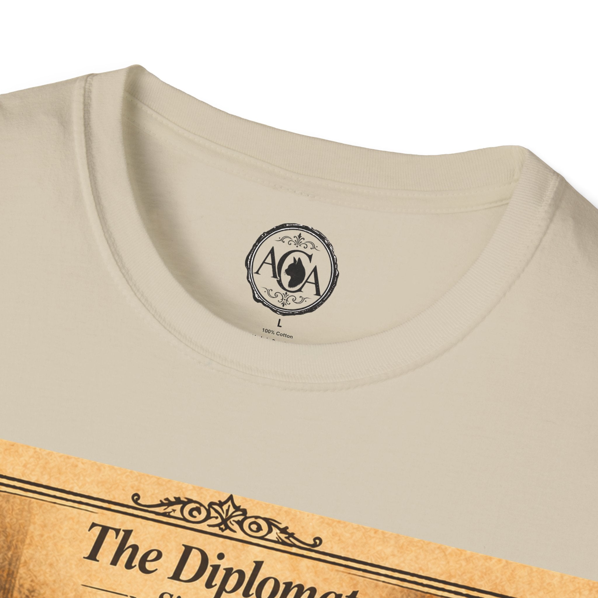 Antique Cats Archive™ Entry No. ACA-012-FND “The Diplomat” Tabby Cat T-Shirt – Vintage 1800s Engraving Style