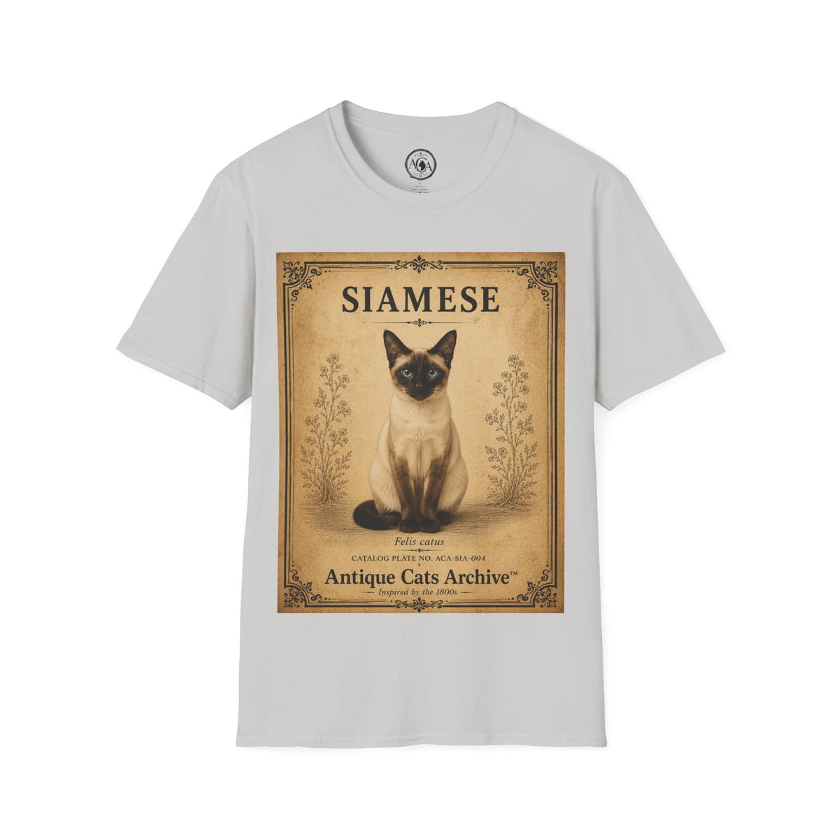 Siamese Cat T-Shirt | Vintage Cat Illustration | Antique Cats Archive™