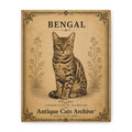 Bengal Cat Canvas | Vintage Antique Cats Archive Wall Art