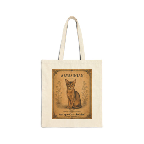 Abyssinian Cat Illustration Tote Bag | Vintage Antique Cats Artwork