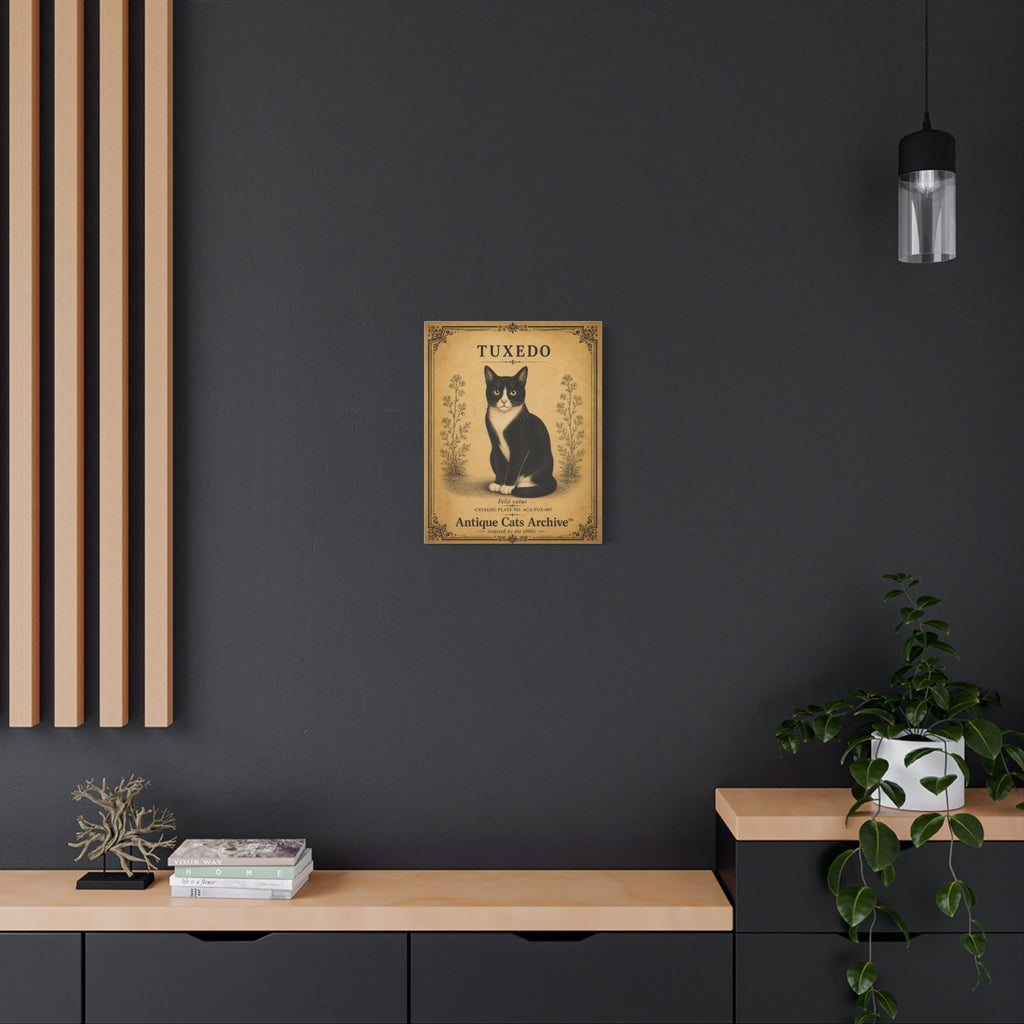 Tuxedo Cat Canvas | Vintage Antique Cats Archive Wall Art
