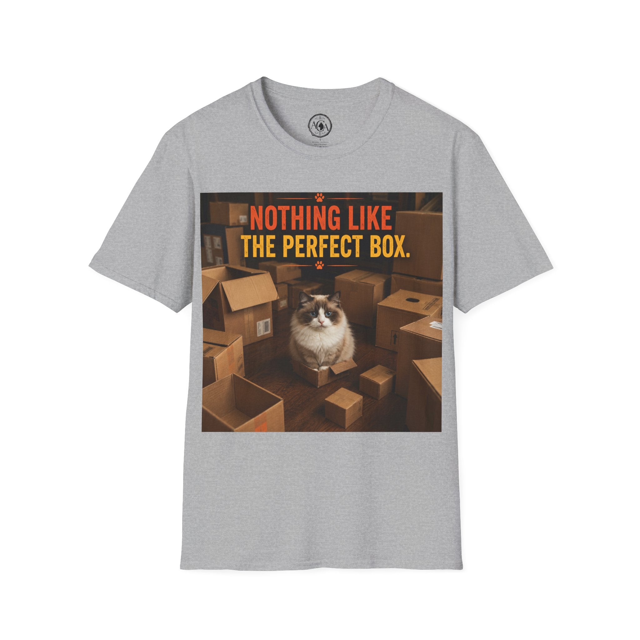 Cat Lover T‑Shirt — “Nothing Like The Perfect Box” Graphic Tee