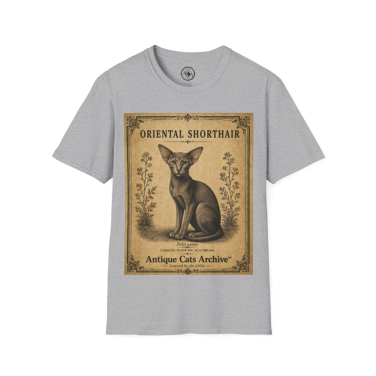 Oriental Shorthair Cat T-Shirt | Vintage Cat Illustration | Antique Cats Archive™